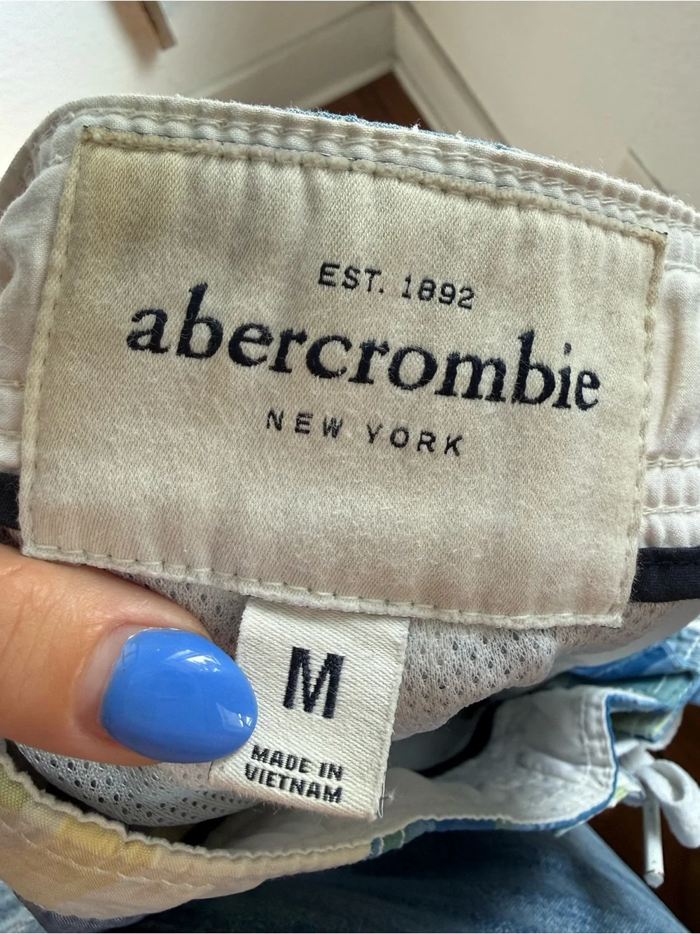 Abercrombie & Fitch Kids Boys Plaid Cargo Swim Trunks Board Shorts sz: Med